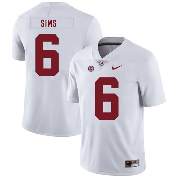Alabama Crimson Tide 6 Blake Sims White Nike College Football Jersey Dzhi,We sell and wholesale Alabama Crimson Tide 6 Blake Sims White Nike College Football Jersey Dzhi on line form chian!
